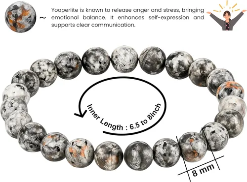 Vista 309 de Amazing Gemstone Pulsera de cristal para mujeres y hombres, pulsera de cristal curativo de protección, pulsera elástica con cuentas de piedras