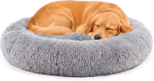 Vista 12 de DUMOS Cama para perro XL de 37.4 x 37.4 pulgadas para uso en interiores 2-Gris
