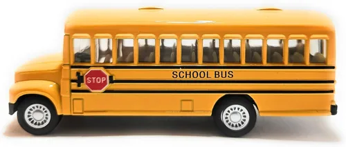 Vista 2 de KiNSMART KiNSFUN Autobús escolar amarillo de 5 pulgadas modelo de metal fundido a presión coche de juguete