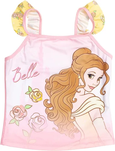 Vista 4 de Disney Conjunto de traje de baño de 3 piezas de princesa Minnie Mouse Frozen Tankini Top Bikini Bottom y Scrunchie