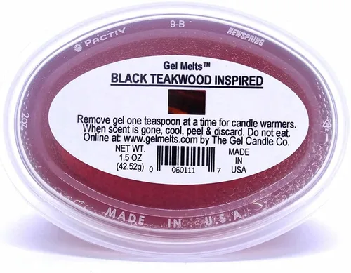 Vista 2 de Paquete de 3 Gel Melts de larga duración inspirado en madera de teca negra para calentadores y quemadores, despega una pieza, derrite y disfruta