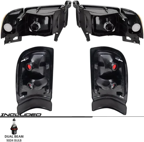 Vista 3 de EPIC LIGHTING Juego de faros delanteros de repuesto estilo OE para luces traseras de esquina, compatible con Dodge 94-02 Ram 1500 02 Ram 2500 3500