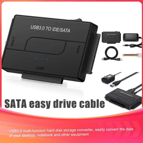 Vista 2 de RUNAAJA Ultra Recovery - Juego de adaptadores de disco duro USB 3.0 a IDE/SATA para discos duros de 2.5" y 3.5" HDD, SSD, DVD, lector universal