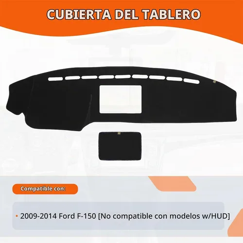Vista 2 de Cubierta de Salpicadero Alfombrilla de Tablero Compatible con Ford F-150 2014-2009 (Sin Modelos HUD), Alfombrilla Antirreflejos para Salpicadero