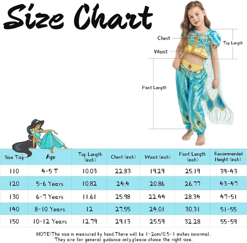 Vista 7 de EZDRESS Disfraz de princesa jazmín para niñas, disfraz de princesa árabe, disfraz de Halloween y cosplay