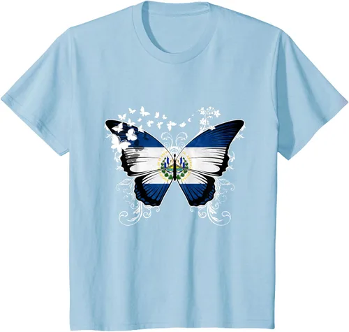 Vista 14 de Camiseta Salvadoreña Bandera El Salvador, Negro