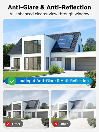 Vista 6 de Outinput Cámara de ventana sin taladro de 3MP 2K para seguridad del hogar, cámara de vigilancia de 2.4G y 5GHz con montaje en ángulo de visión