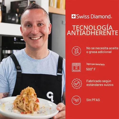 Vista 7 de Swiss Diamond Sartén antiadherente de diamante de 7 pulgadas, sartén con revestimiento de aluminio, apta para lavavajillas y horno con mango