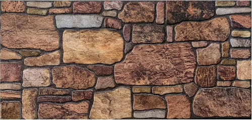 Vista 4 de Dundee Deco Paneles de pared 3D: revestimiento de pared marrón cobre con aspecto de piedra sepia, revestimiento de espuma de poliestireno