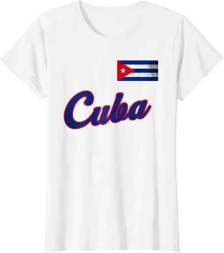 Vista 16 de Camiseta cubana con bandera de béisbol de Cuba 2023, Negro