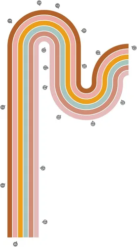 Vista 8 de Calcomanías de pared geométricas de líneas simples y bohemias extraíbles, 3D, colorido arco iris, calcomanías de pared de línea abstracta