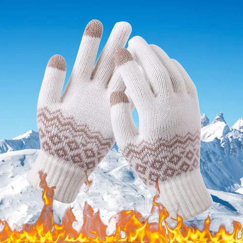 Vista 2 de Aniywn Guantes de invierno para hombres y mujeres, guantes de pantalla táctil para enviar mensajes de texto, guantes térmicos para correr, guantes