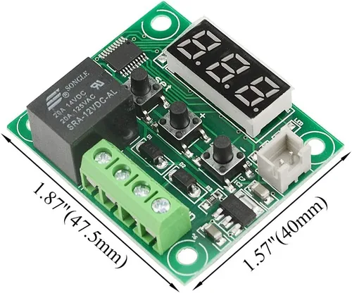 Vista 3 de 2 unids W1209 Termostato digital de alta precisión Control de temperatura Módulo de interruptor DC 12 V Micro placa de control de temperatura