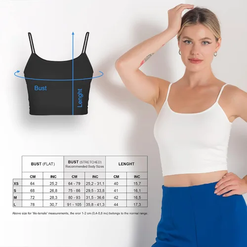 Vista 7 de Camisetas cortas para mujer, largas, blancas, negras, sexy, lindas, de entrenamiento, tirantes delgados, recortadas, de cintura alta, paquete de 2