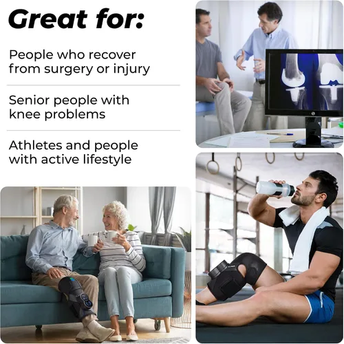 Vista 9 de REATHLETE Masajeador de rodilla Xpress para aliviar el dolor Masajeador de piernas con calor y compresión