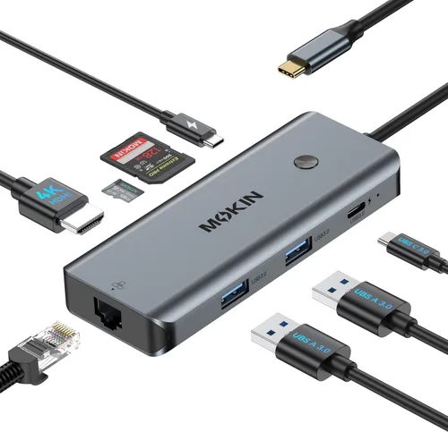 Vista 12 de Estación de acoplamiento USB C Estación de acoplamiento tipo USB C a adaptador HDMI para monitor dual 4K@60HZ para MacBook Pro 2020-2016, MacBook