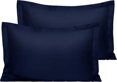 Vista 19 de NTBAY Fundas de almohada estándar de algodón – Fundas de almohada de algodón egipcio de 500 hilos, paquete de 2 fundas de almohada Oxford súper