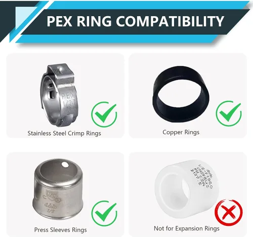 Vista 5 de Paquete de 5 accesorios PEX, adaptador de codo NPT roscado macho Pex de 1/2 pulgadas x 3/4 pulgadas, accesorios de engarce de latón, para tubería