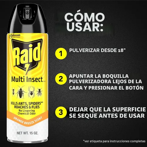 Vista 6 de Raid Asesino de insectos múltiples, brisa de naranja, 15 onzas (paquete de 2)
