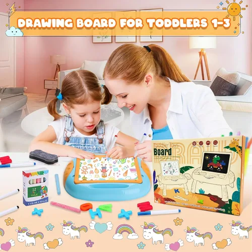 Vista 7 de Cokzer Juguetes para niños de 1 a 2 años, juguete para niños pequeños con letras y números magnéticos, juguetes educativos y de aprendizaje