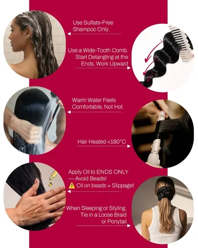 Vista 9 de Moresoo - Extensiones de cabello humano real con microcuentas, color negro y rubio caramelo 20 inch, 50g 50 strands, no heat no glue, cool blonde