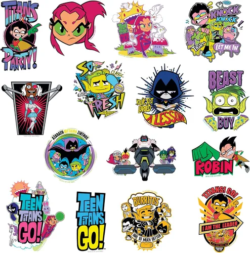 Vista 4 de ¡Teen Titans Go! - Calcomanías de vinilo impermeables con diseño de logotipo