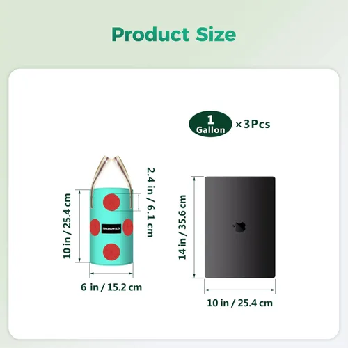 Vista 2 de Paquete de 3 bolsas colgantes de fresas, bolsas de cultivo colgantes de 1 galón con agujero de plantación inferior, maceta de fresa de polietileno
