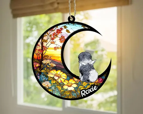 Vista 799 de LOVELYPOD Adorno de Navidad personalizado para perro Basset Hound (marrón) Basset Hound (marrón) adorno para atrapasoles de perro, razas de perros