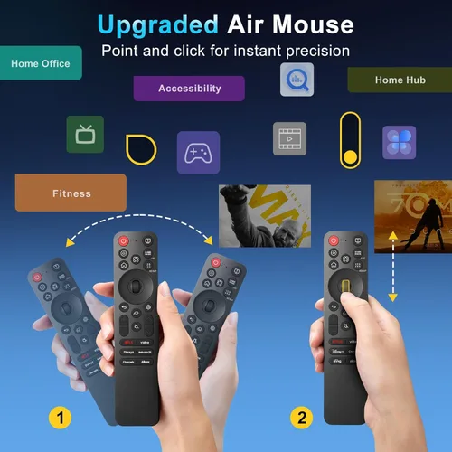Vista 3 de AI Voice Magic Remote para LG OLED QNED UHD NanoCell Webos Smart TV Magic Control remoto reemplazo AN-MR25GA MR21 MR22 MR23 MR24 GA GN MR20GA MR19BA