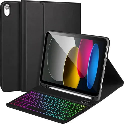 Vista 15 de AHYWTAN Funda para iPad 11/10ª generación con teclado, funda de teclado Bluetooth desmontable para iPad A16 2025 de 11 pulgadas/10ª generación 2022