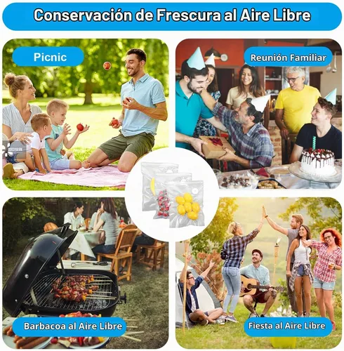 Vista 7 de 40 bolsas selladoras al vacío para alimentos con válvula de aire, bolsas reutilizables para Sous Vide (20 L+20 pequeñas)