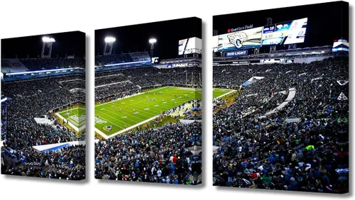 Vista 78 de TUMOVO MetLife Stadium - Decoración de pared de Nueva York, 3 piezas, lienzo, arte de pared para decoración del hogar, juegos de fútbol americano