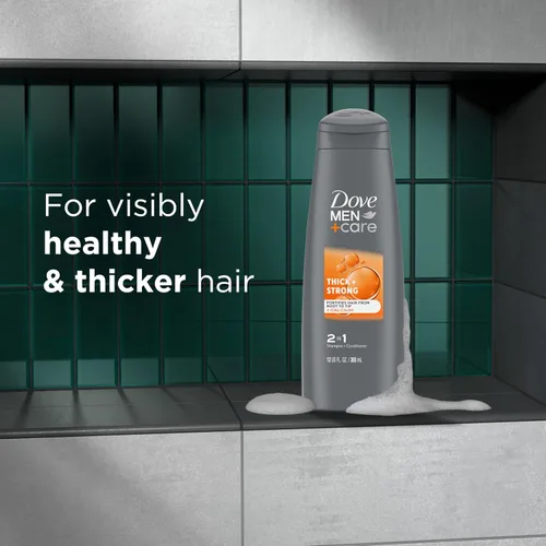 Vista 5 de DOVE MEN + CARE Champú y acondicionador fortificante 2 en 1 para cabello resistente y más grueso, grueso y fuerte con cafeína ayuda a fortalecer