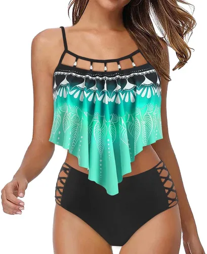 Vista 4 de MOKINGTOP Bikini para mujer conjunto de bikini triangular de dos piezas con puntada látiga para mujer