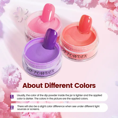 Vista 6 de OpenLive Kit de polvo de inmersión para uñas, kit de inicio de polvo de inmersión de uñas de 56 colores, secado rápido, para manicura de inmersión