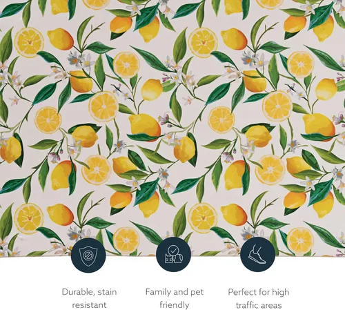 Vista 13 de Linon The Anywhere - Alfombra lavable Wesley marfil/amarillo, 5 x 7 pies Wesley Marfil y Amarillo