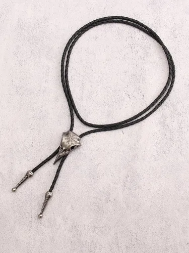 Vista 201 de Jeilwiy Corbata de bolo para hombre, corbata de vaquero occidental, collar de corbata de bolo dorado, corbata de cuero, corbata de Halloween