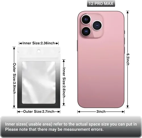 Vista 3 de Funfery Paquete de 100 bolsas resellables de Mylar transparentes, bolsas de embalaje degradadas para almacenamiento de alimentos, pequeñas empresas
