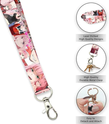 Vista 4 de Zero Two Darling - Llavero con cordón, color rosa, Rosado