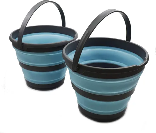 Vista 20 de SAMMART Cubo de plástico plegable de 10 L (2.6 galones), bañera redonda plegable, cubo de agua portátil para pesca, bote de agua para exteriores