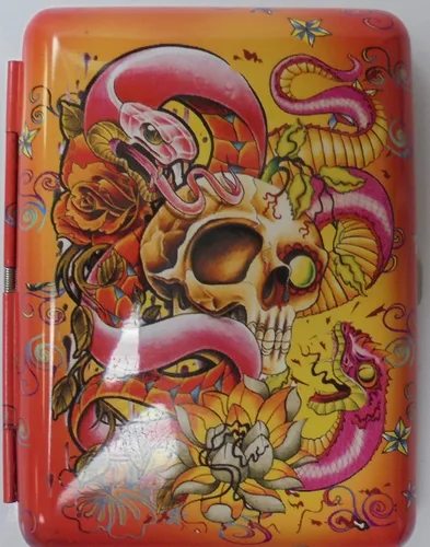 Vista 3 de Caja de cigarrillos de metal. Capacidad para 20 cigarrillos. Una caja con este pedido.