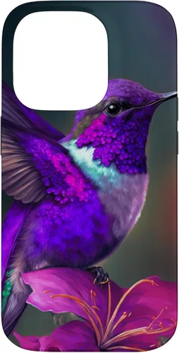 Vista 17 de Funda púrpura para iPhone XR para colibrí