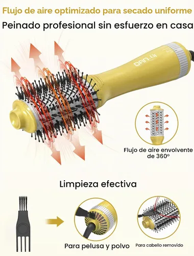 Vista 6 de Cepillo secador de doble voltaje, cepillo secador de pelo de 2.4 pulgadas