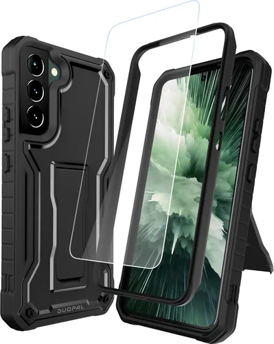 Vista 18 de Funda para Samsung Galaxy S22 5G (solo no es compatible con Plus o Ultra), funda de protección de grado militar con protector de pantalla HD y Negro