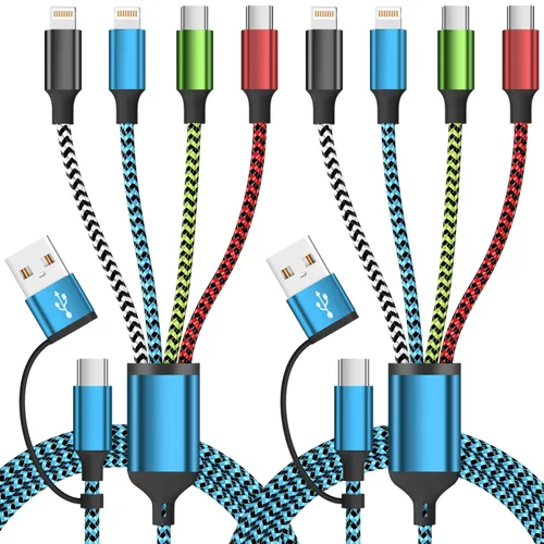 Vista 20 de Cable divisor USB C multi carga para múltiples dispositivos, cable de carga rápido 4 en 1, cable de carga de teléfono USB C trenzado con 4