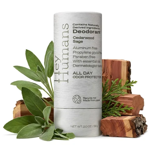 Vista 13 de Hey Humans Desodorante, desodorante sin aluminio para mujeres y hombres, contiene ingredientes derivados naturalmente, control de olores durante