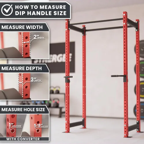 Vista 6 de Synergee Asas de inmersión para bastidores de potencia y sentadillas. Compatible con estantes de 2 x 2, 2 x 3 y 3 x 3. Barras de inmersión