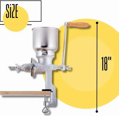 Vista 2 de Molino de grano de maíz para grietas a mano, molinillo manual, molinillo de alimentos, molino de granos de hierro para maíz, café, alimentos, trigo