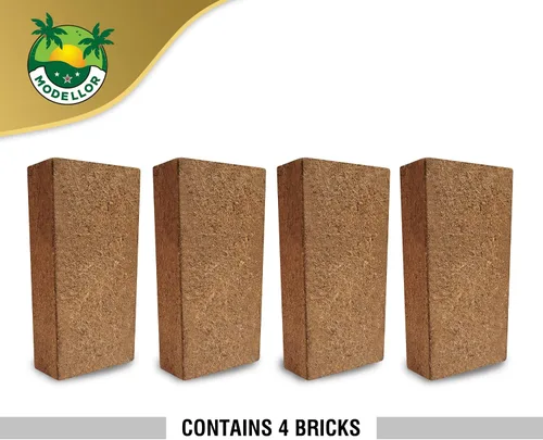 Vista 3 de Ladrillos de coco de coco, paquete de 4 (5 libras) – Premium Super Washed, rinde 9 galones (36 cuartos de galón), medio de cultivo orgánico, pH