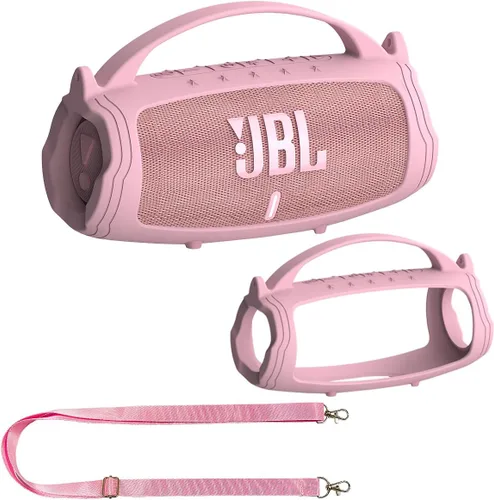 Vista 9 de JCHPINE Funda de Silicona para Altavoz Bluetooth Portátil JBL Charge 5, Soporte de Piel Protectora para Accesorios de Altavoz JBL Charge 5